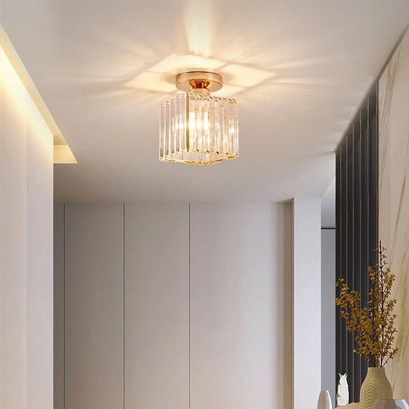 Lâmpada Led Moderna Para Corredor Com LumináRia De Teto De Cristal Para Corredor, Varanda 3 Cores 85V-256V