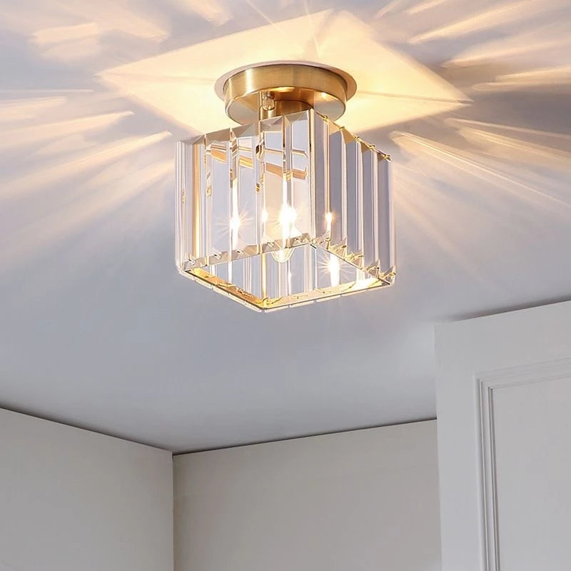 Lâmpada Led Moderna Para Corredor Com LumináRia De Teto De Cristal Para Corredor, Varanda 3 Cores 85V-256V