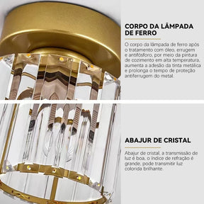 Lâmpada Led Moderna Para Corredor Com LumináRia De Teto De Cristal Para Corredor, Varanda 3 Cores 85V-256V