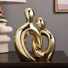 Estátua Casal Encaixe Nórdico Abstrata Branco Preto Para Casa Decoração, Sala De Estar, Escritório, Para Casa