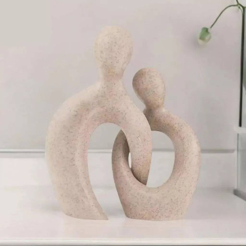 Estátua Casal Encaixe Nórdico Abstrata Branco Preto Para Casa Decoração, Sala De Estar, Escritório, Para Casa