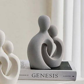 Estátua Casal Encaixe Nórdico Abstrata Branco Preto Para Casa Decoração, Sala De Estar, Escritório, Para Casa
