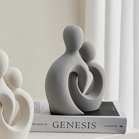 Estátua Casal Encaixe Nórdico Abstrata Branco Preto Para Casa Decoração, Sala De Estar, Escritório, Para Casa