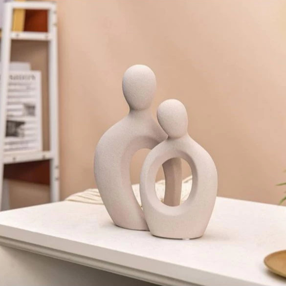 Estátua Casal Encaixe Nórdico Abstrata Branco Preto Para Casa Decoração, Sala De Estar, Escritório, Para Casa