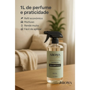 Água Perfumada 1 litro para Lençóis, Roupas e Tecidos + Borrifador