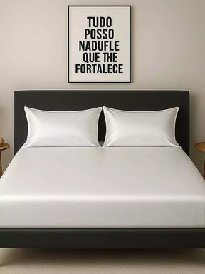 Conjunto LuxPink - Jogo de Lençol em Seda Cetim + Fronhas