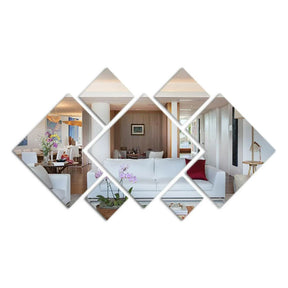 Espelho Acrílico Decorativo Quadrados 7 Peças P20 Promoção