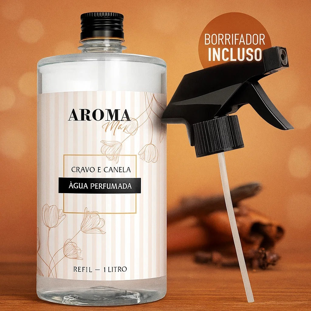 Água Perfumada 1 litro para Lençóis, Roupas e Tecidos + Borrifador