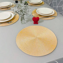 Kit com 6 Peças de Jogo Americano Redondo Sousplat