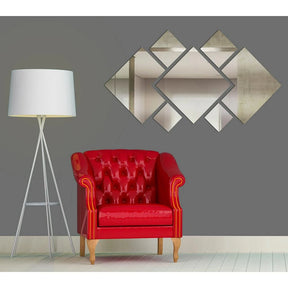Espelho Acrílico Decorativo Quadrados 7 Peças P20 Promoção