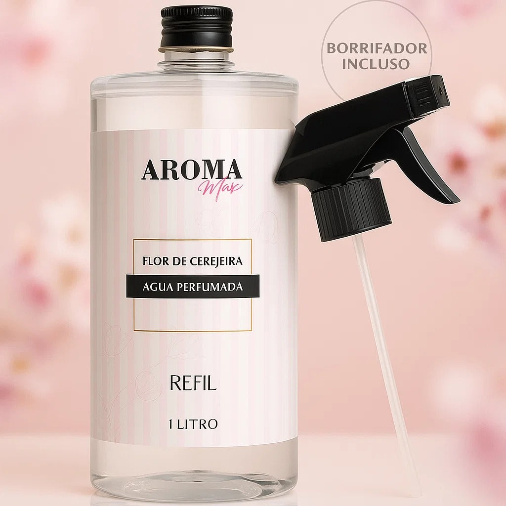 Água Perfumada 1 litro para Lençóis, Roupas e Tecidos + Borrifador