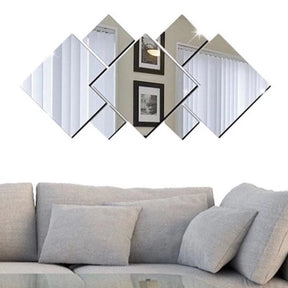 Espelho Acrílico Decorativo Quadrados 7 Peças P20 Promoção