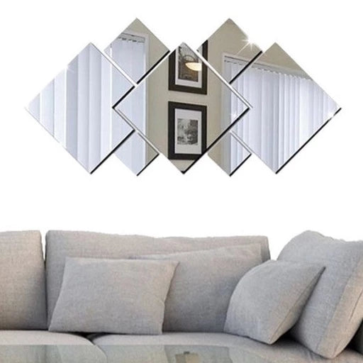 Espelho Acrílico Decorativo Quadrados 7 Peças P20 Promoção