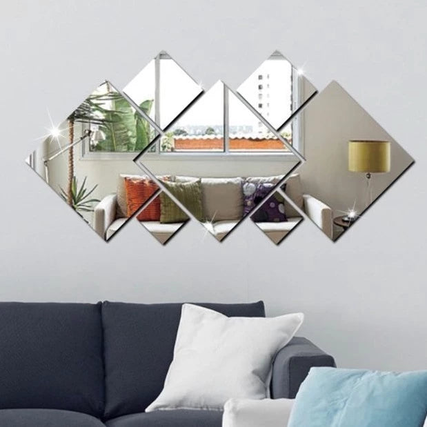 Espelho Acrílico Decorativo Quadrados 7 Peças P20 Promoção