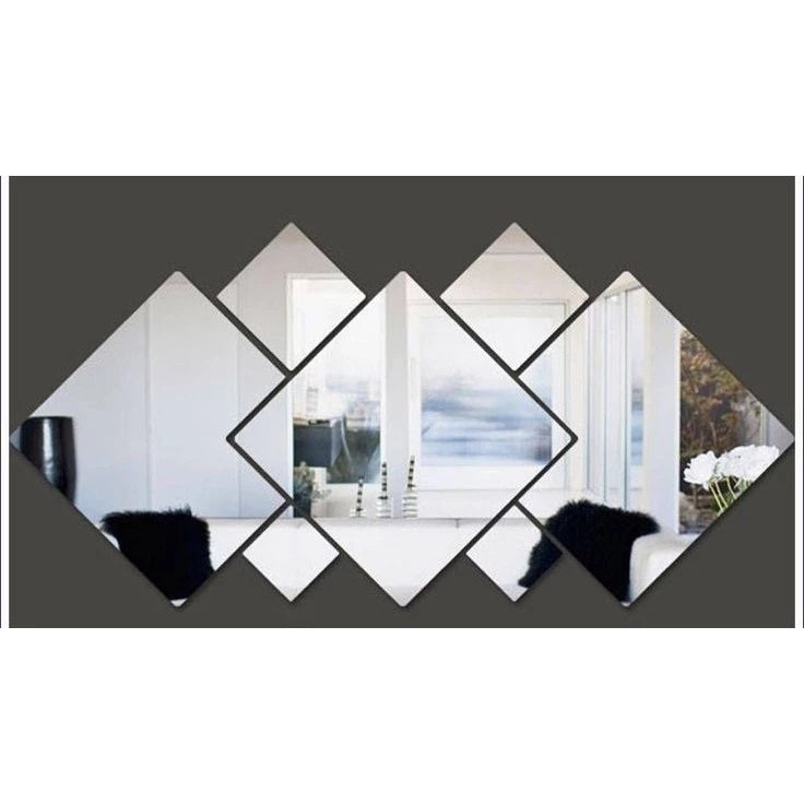Espelho Acrílico Decorativo Quadrados 7 Peças P20 Promoção